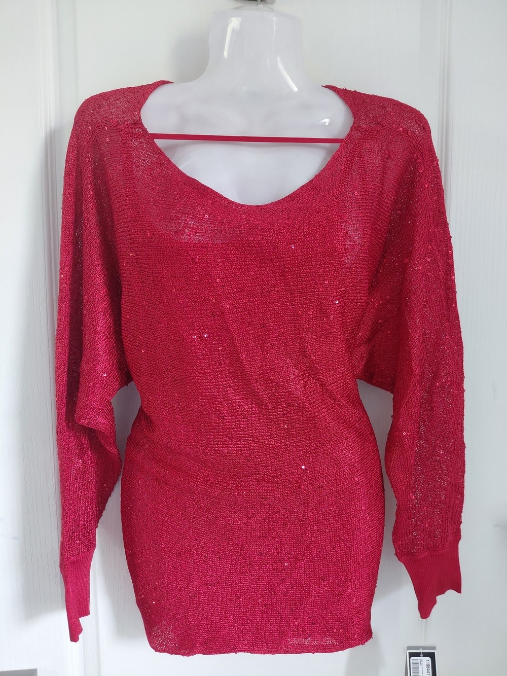 Alfani Red Sequin Knit Dress